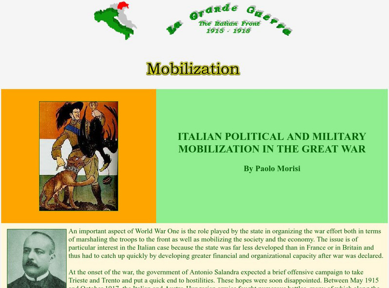 Worldwar1.com: Great War Society: Italian Political and Military Mobilization in the Great War Article Worldwar1.com: Great War Society: Italian Political and Military Mobilization in the Great War Article