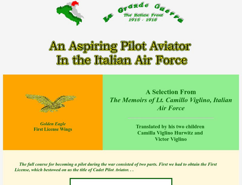 Worldwar1.com: Great War Society: An Aspiring Pilot Aviator in the Italian Air Force Article Worldwar1.com: Great War Society: An Aspiring Pilot Aviator in the Italian Air Force Article