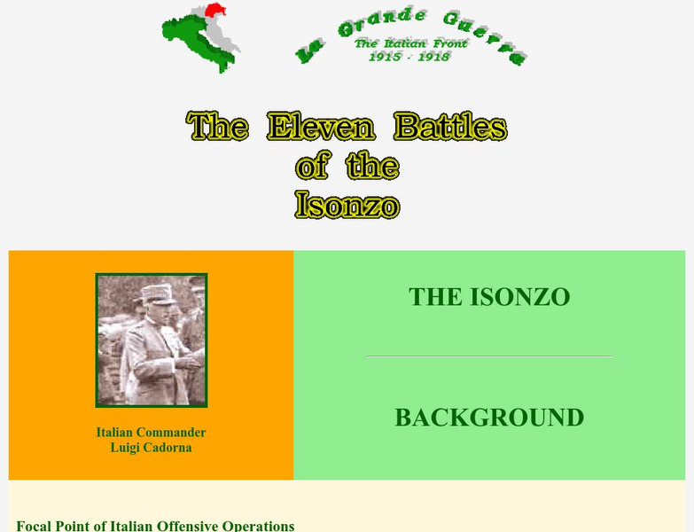 Worldwar1.com: Great War Society: La Grande Guerra: The Eleven Battles of the Isonzo Article