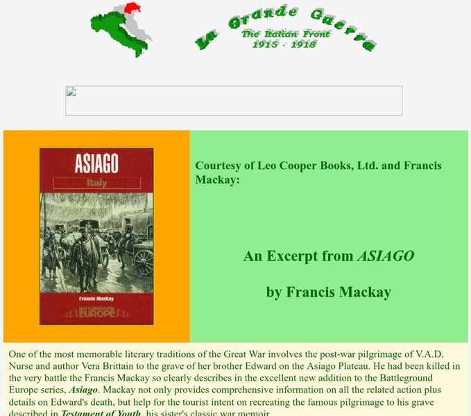 Worldwar1.com: Great War Society: La Grande Guerra: Asiago eBook