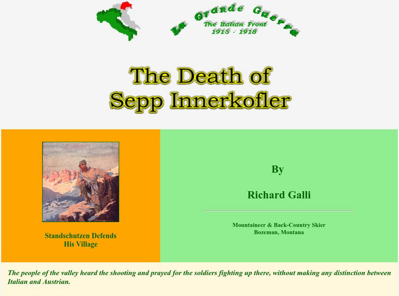 Worldwar1.com: Great War Society: La Grande Guerra: The Death of Sepp Innerkofler Article