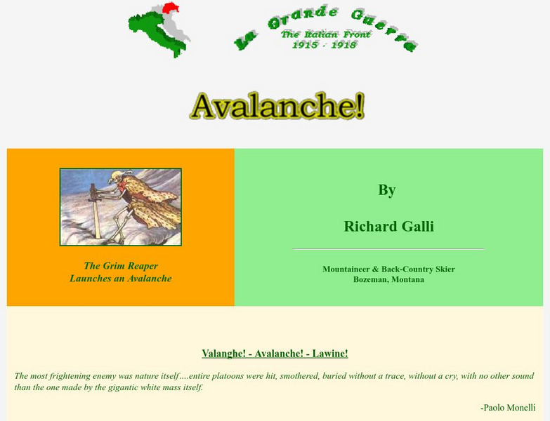 Worldwar1.com: Great War Society: La Grande Guerra: Avalanche! Article Worldwar1.com: Great War Society: La Grande Guerra: Avalanche! Article