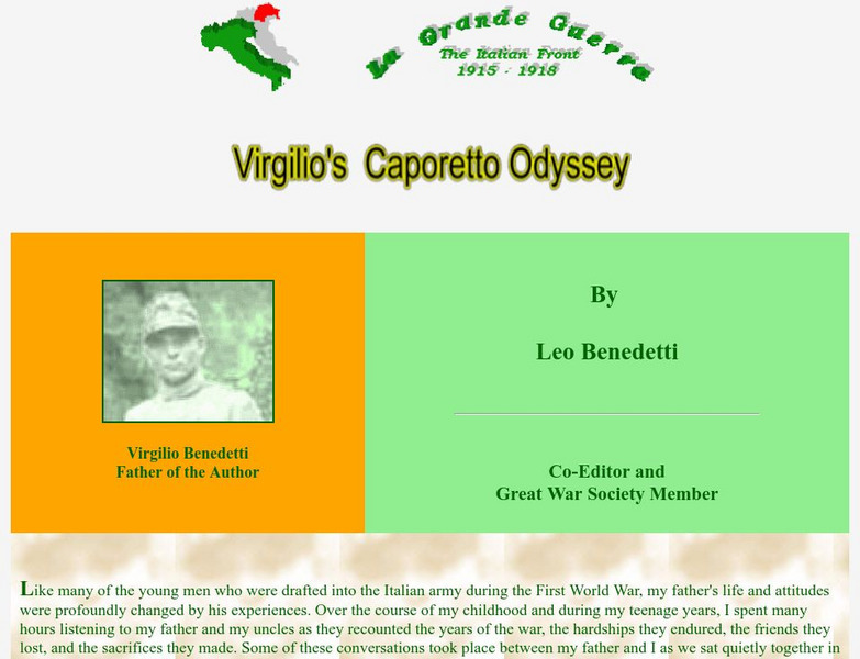 Worldwar1.com: Great War Society: La Grande Guerra: Virgilio's Caporetto Odyssey Article Worldwar1.com: Great War Society: La Grande Guerra: Virgilio's Caporetto Odyssey Article