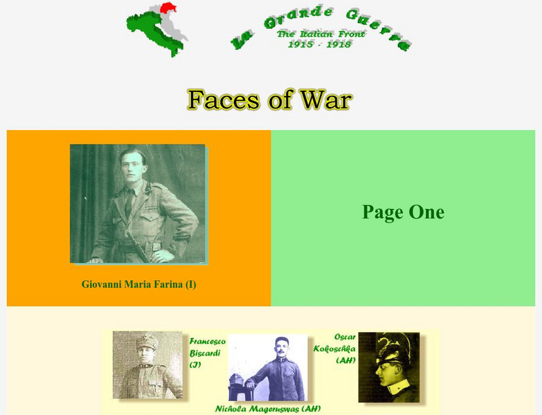 Worldwar1.com: Great War Society: La Grande Guerra: Faces of War Graphic