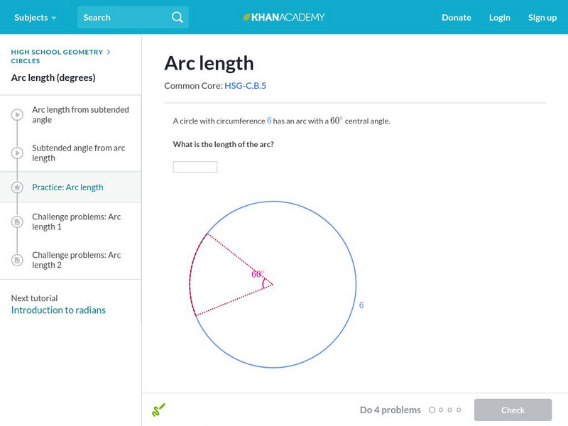 Khan Academy: Arc Length Unknown Type Khan Academy: Arc Length Unknown Type