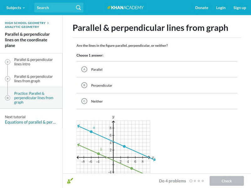 Khan Academy: Parallel and Perpendicular Lines From Graph Unknown Type Khan Academy: Parallel and Perpendicular Lines From Graph Unknown Type