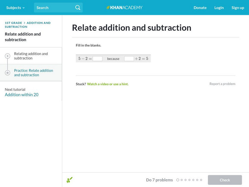 Khan Academy: Relate Addition and Subtraction Unit Plan Khan Academy: Relate Addition and Subtraction Unit Plan