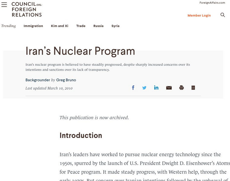 Council on Foreign Relations: Iran's Nuclear Program Interactive Council on Foreign Relations: Iran's Nuclear Program Interactive