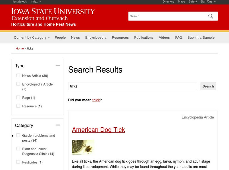 Iowa State University: Iowa Insect Information Notes Ticks Handout Iowa State University: Iowa Insect Information Notes Ticks Handout