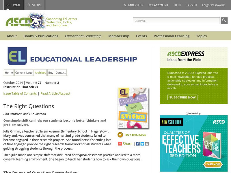 Ascd: The Right Questions Professional Doc Ascd: The Right Questions Professional Doc