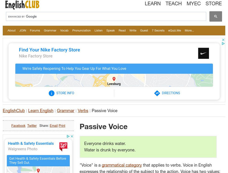 English Club: Learn English: Verbs: Passive and Active Voices Handout English Club: Learn English: Verbs: Passive and Active Voices Handout