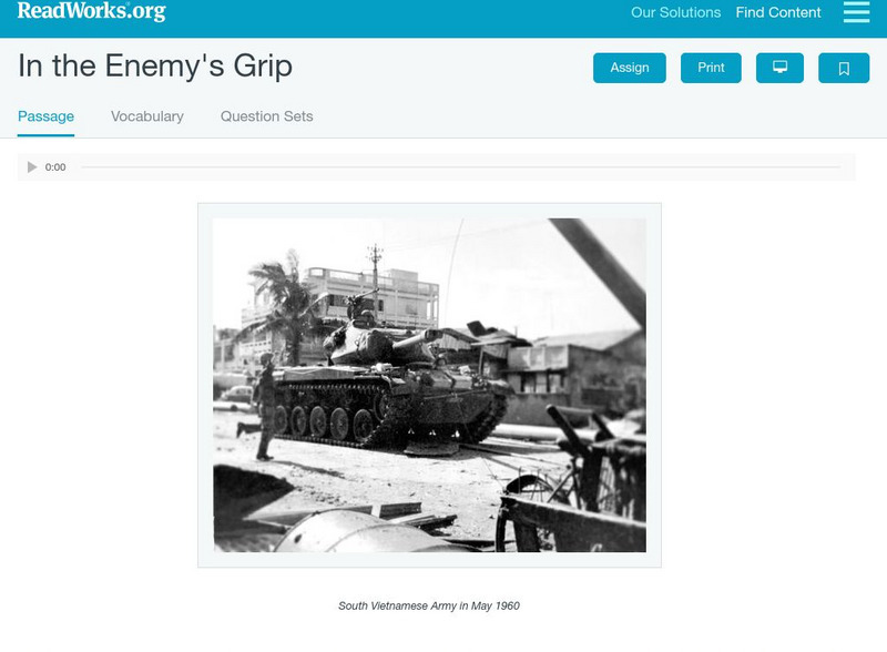 Read Works: In the Enemy's Grip Activity Read Works: In the Enemy's Grip Activity