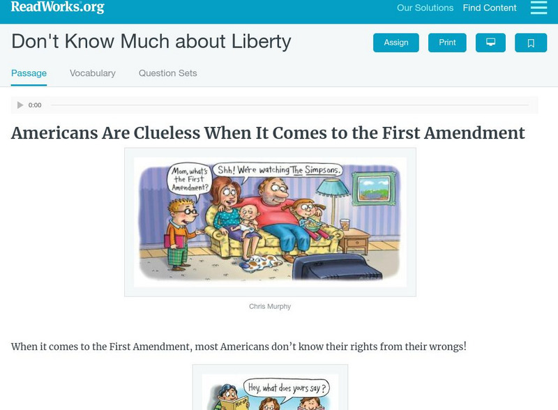 Read Works: Don't Know Much About Liberty Activity Read Works: Don't Know Much About Liberty Activity