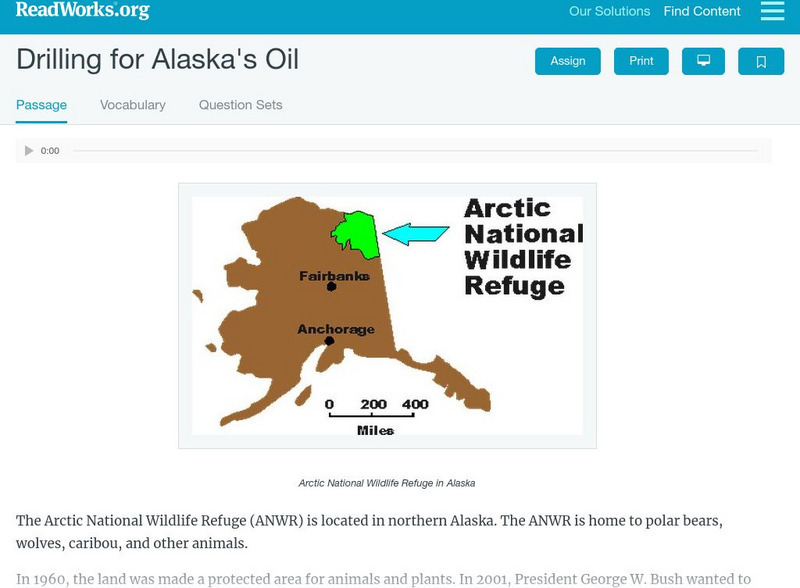 Read Works: Drilling for Alaska Activity Read Works: Drilling for Alaska Activity