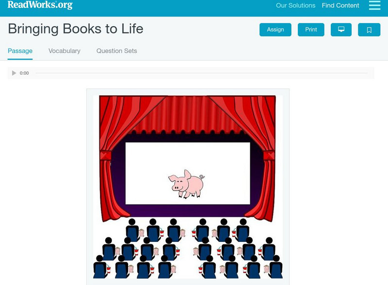 Read Works: Bringing Books to Life Activity