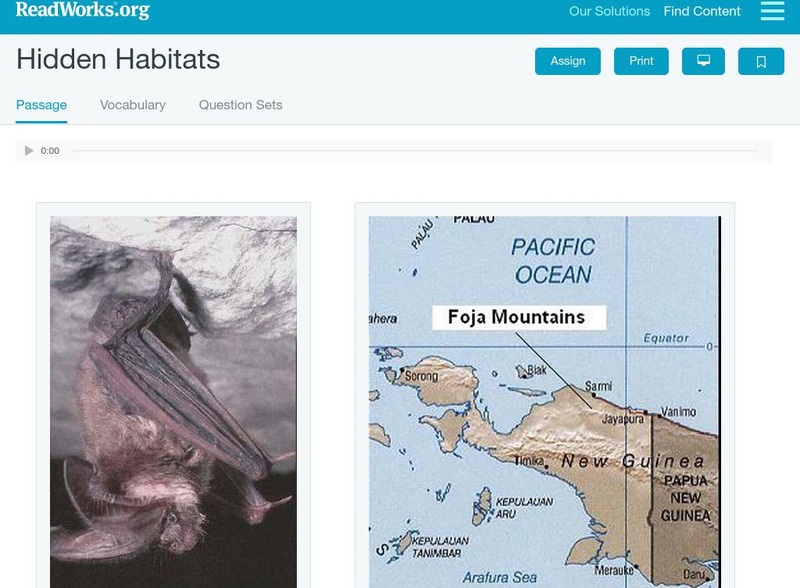 Read Works: Hidden Habitats Activity Read Works: Hidden Habitats Activity
