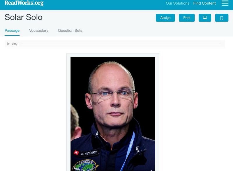 Read Works: Solar Solo Activity Read Works: Solar Solo Activity