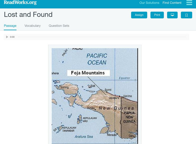 Read Works: Lost and Found Activity