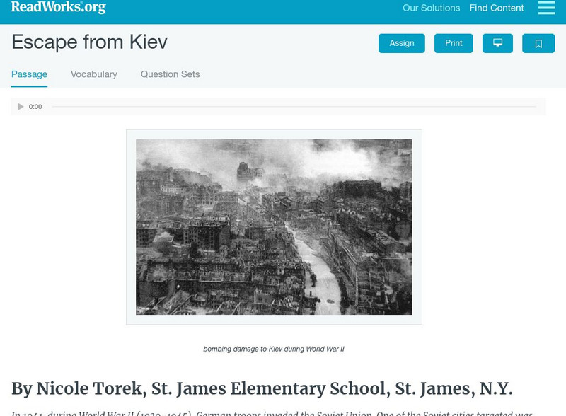 Read Works: Escape From Kiev Activity Read Works: Escape From Kiev Activity