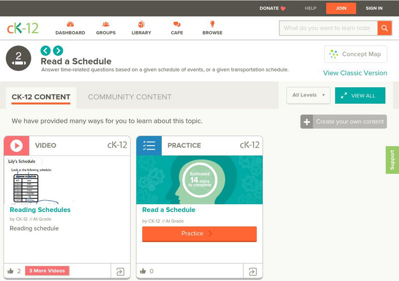 Ck 12: Elem Math: Overview of Schedules and Timelines Instructional Video Ck 12: Elem Math: Overview of Schedules and Timelines Instructional Video