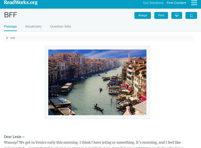 Read Works: Bff Activity Read Works: Bff Activity