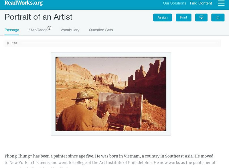 Read Works: Portrait of an Artist Activity