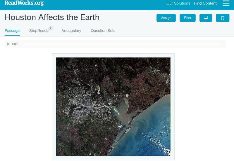 Read Works: Houston Affects the Earth Activity Read Works: Houston Affects the Earth Activity