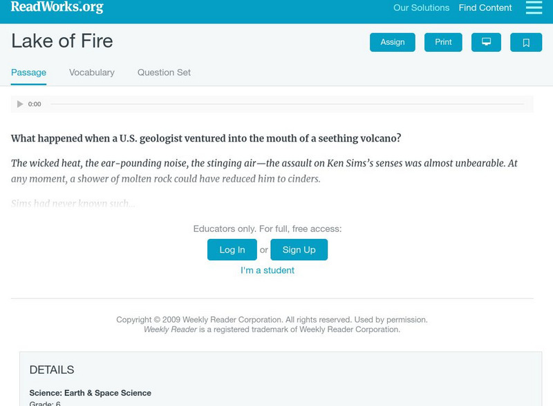Read Works: Lake of Fire Activity Read Works: Lake of Fire Activity