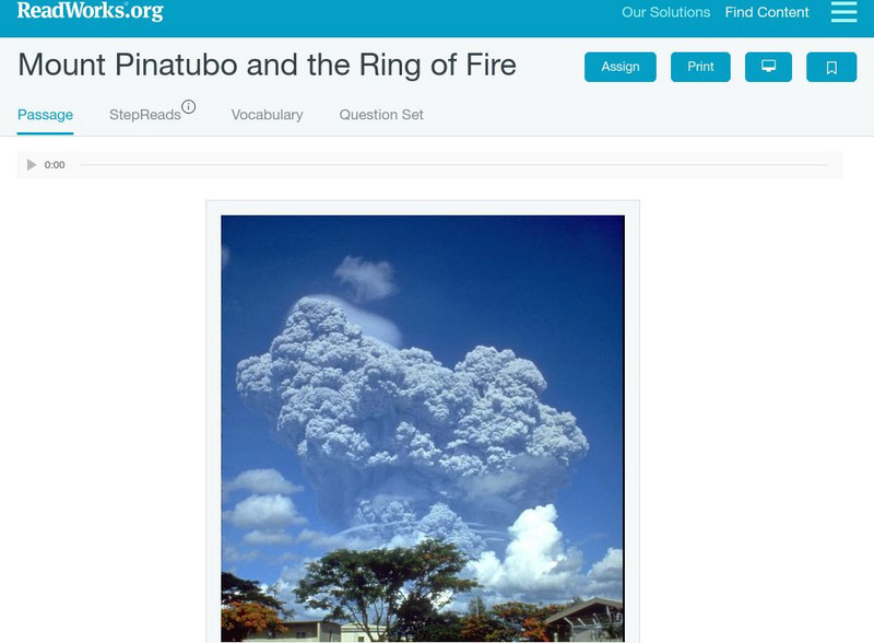 Read Works: Mount Pinatubo and the Ring of Fire Activity Read Works: Mount Pinatubo and the Ring of Fire Activity