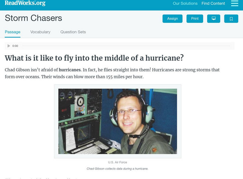 Read Works: Storm Chasers Activity Read Works: Storm Chasers Activity