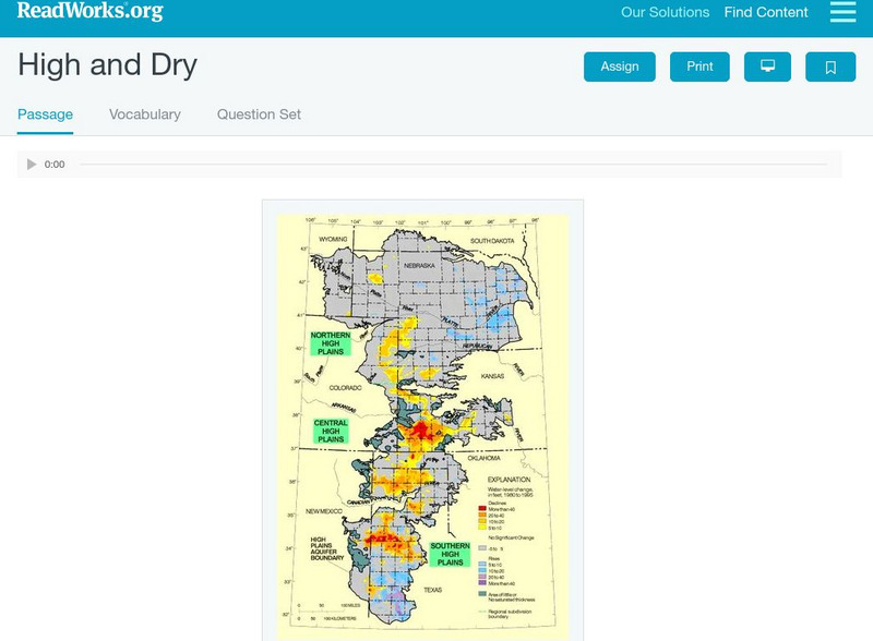 Read Works: High and Dry Activity Read Works: High and Dry Activity