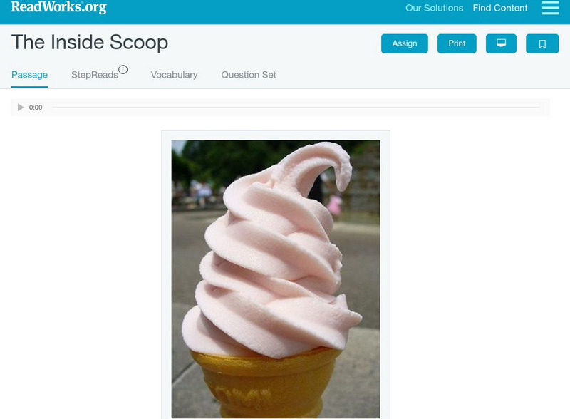 Read Works: The Inside Scoop Activity Read Works: The Inside Scoop Activity