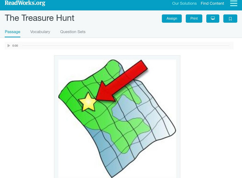 Read Works: The Treasure Hunt Activity Read Works: The Treasure Hunt Activity