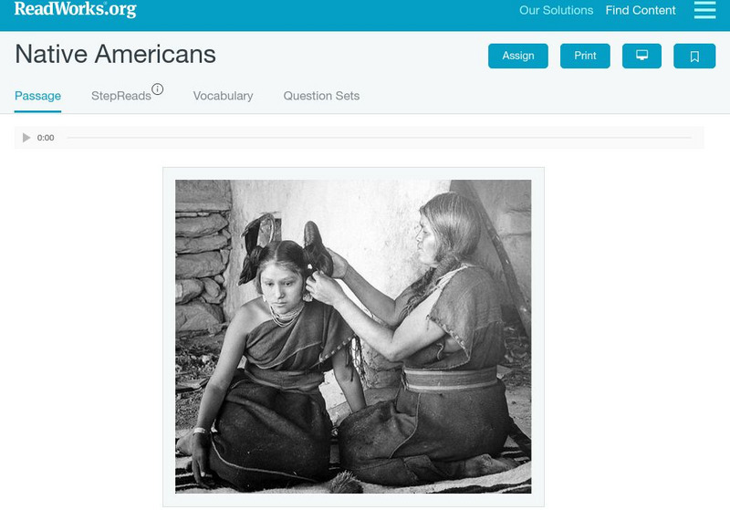 Read Works: Native Americans Activity