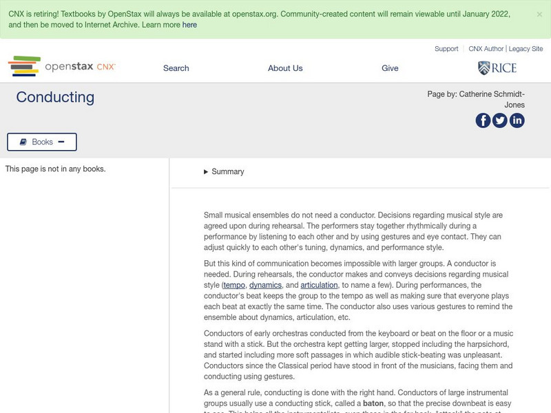 Open Stax: Catherine Schmidt Jones: Conducting Handout Open Stax: Catherine Schmidt Jones: Conducting Handout