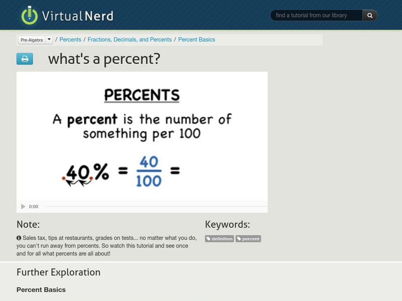 Virtual Nerd: What's a Percent? Instructional Video