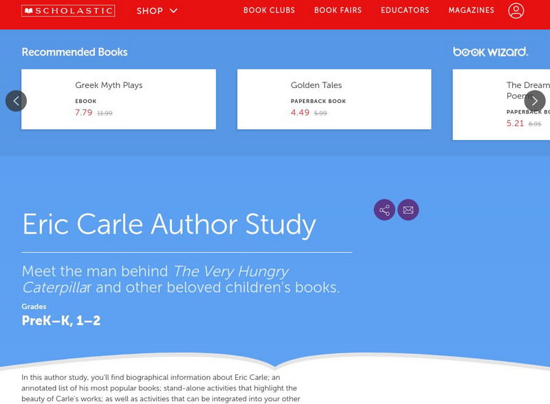 Scholastic: Teachers: Eric Carle Author Study Website Scholastic: Teachers: Eric Carle Author Study Website