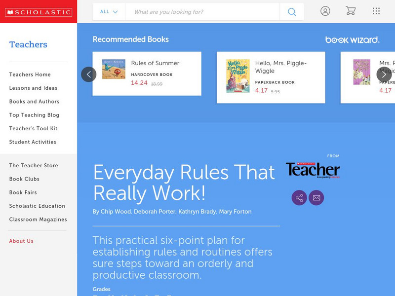 Scholastic: Everyday Rules That Really Work! Handout Scholastic: Everyday Rules That Really Work! Handout