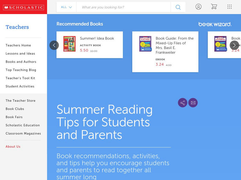 Scholastic: Summer Reading Activity Scholastic: Summer Reading Activity