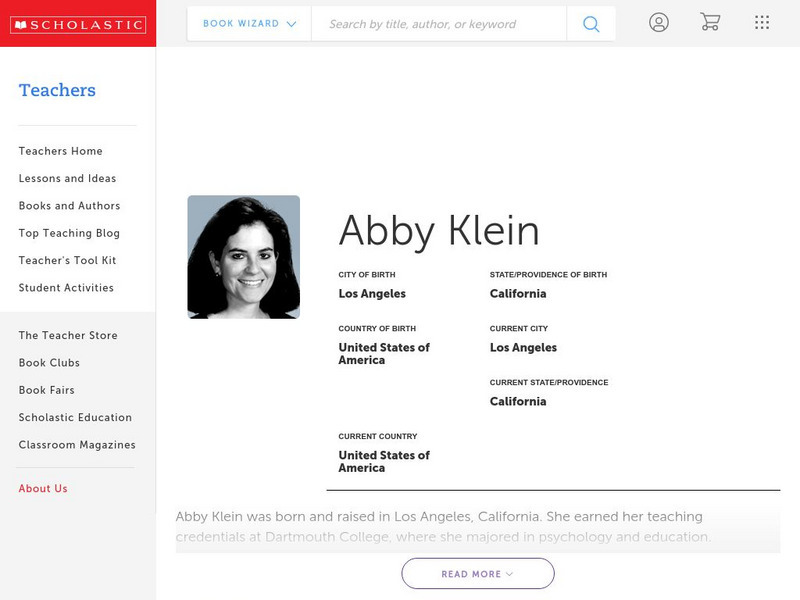 Scholastic: Biography: Abby Klein Handout Scholastic: Biography: Abby Klein Handout