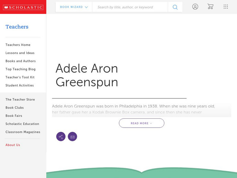 Scholastic: Biography: Adele Aron Greenspun Handout Scholastic: Biography: Adele Aron Greenspun Handout