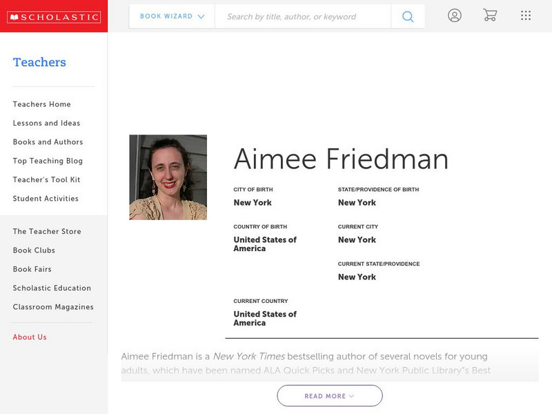 Scholastic: Biography: Aimee Friedman Handout Scholastic: Biography: Aimee Friedman Handout