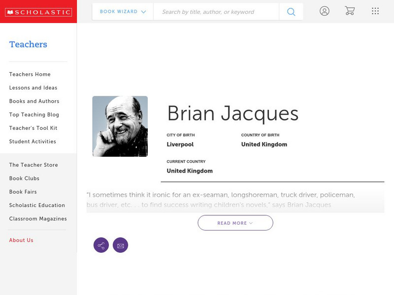 Scholastic: Biography: Brian Jacques Handout Scholastic: Biography: Brian Jacques Handout