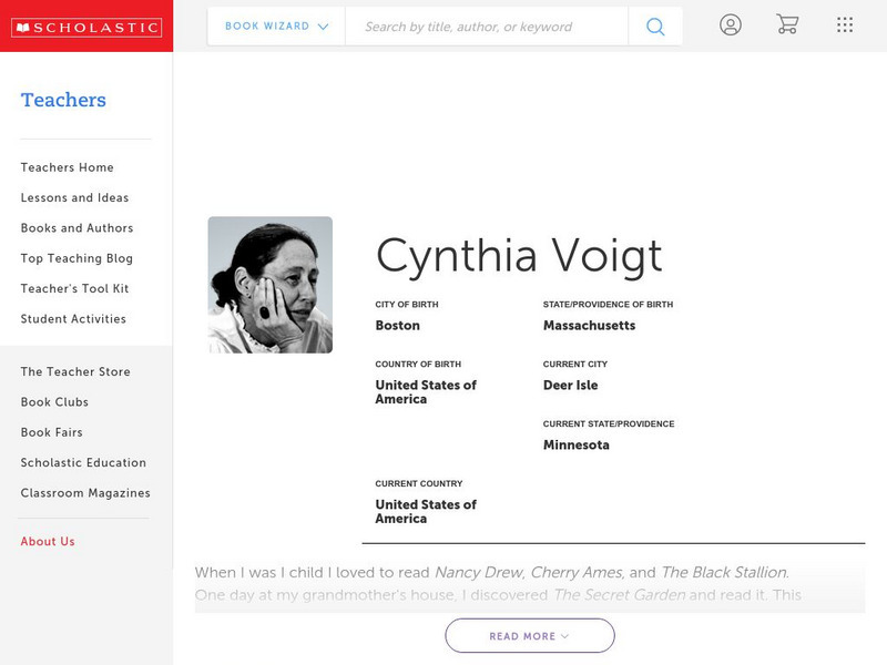 Scholastic: Cynthia Voigt's Biography Handout
