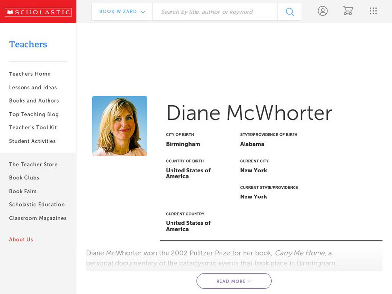 Scholastic: Biography: Diane Mc Whorter Handout Scholastic: Biography: Diane Mc Whorter Handout