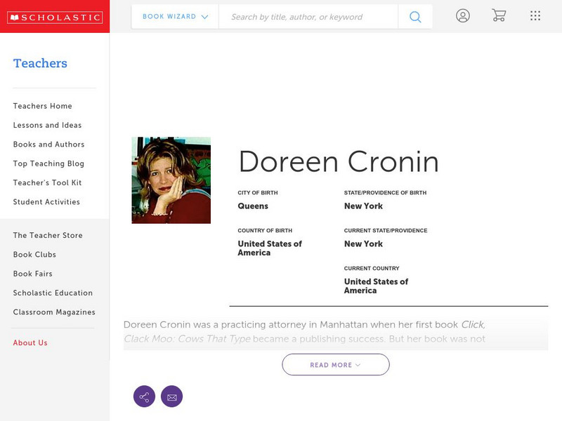 Scholastic: Biography: Doreen Cronin Handout Scholastic: Biography: Doreen Cronin Handout