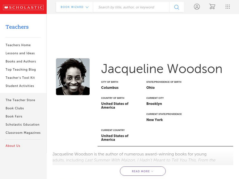 Scholastic: Jacqueline Woodson Handout Scholastic: Jacqueline Woodson Handout