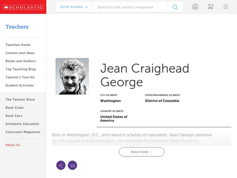 Scholastic: Jean Craighead George's Biography Handout Scholastic: Jean Craighead George's Biography Handout