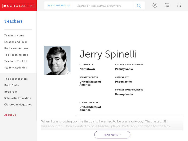 Scholastic: Jerry Spinelli Handout Scholastic: Jerry Spinelli Handout
