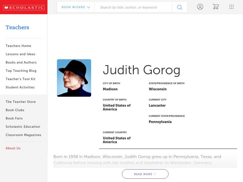 Scholastic: Biography: Judith Gorog Handout Scholastic: Biography: Judith Gorog Handout